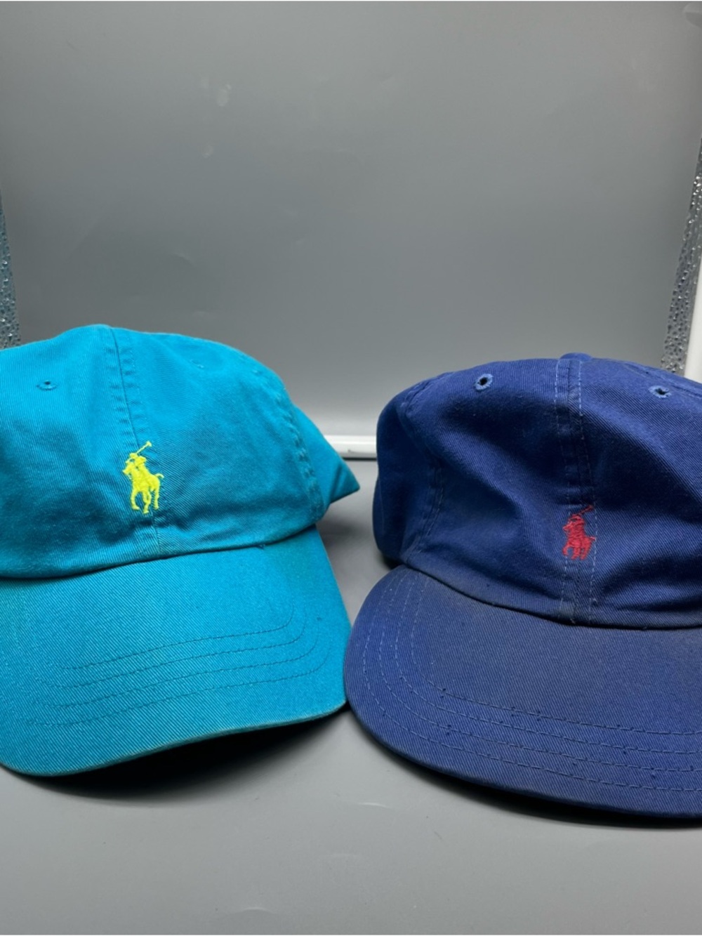 Polo by Ralph Lauren Teal and Navy Baseball Caps with Embroidered Pony